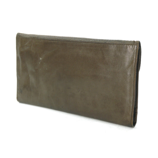 OLD Dior パイソン型押しラム革長財布(茶)