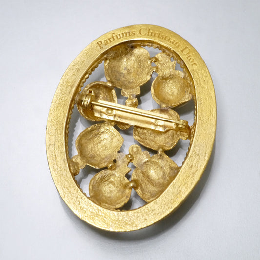 OLD Dior 香水瓶モチーフブローチ(ゴールド)