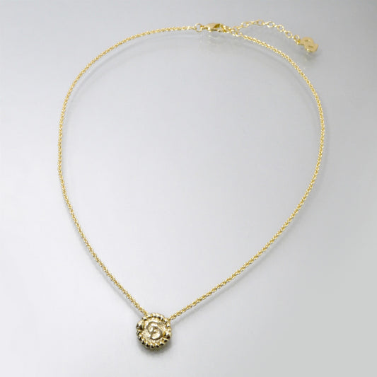 C.Dior ツイストラウンドロゴカットアウトネックレス(ゴールド)