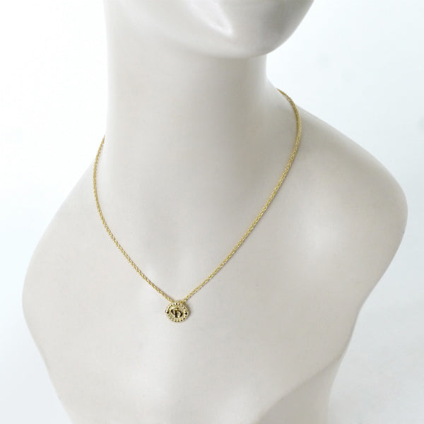 C.Dior ツイストラウンドロゴカットアウトネックレス(ゴールド)