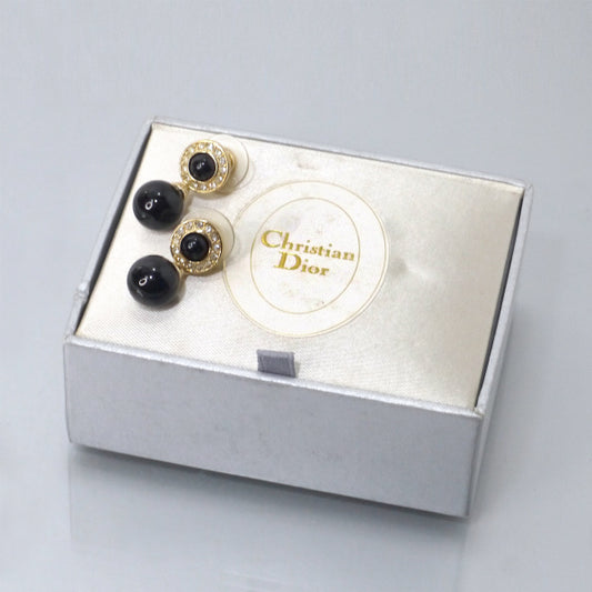 OLD Dior ブラックストーンvintageピアス