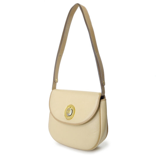 OLD Dior 総革オーバルロゴ金具2WAYショルダー(クリーム)
