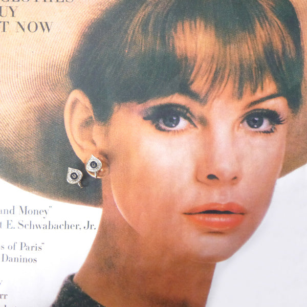 C.Dior ドロップ型ロゴイヤリング(ジルコニア×ブラック)