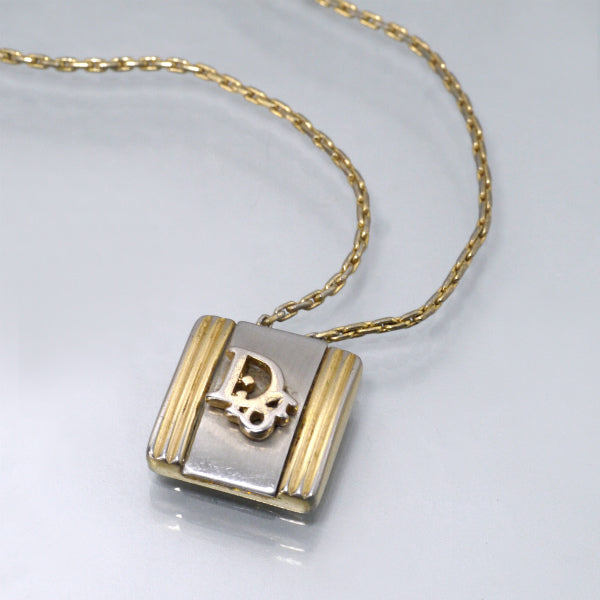 C.Dior スクエアロゴ ネックレス（ゴールド/シルバー） – Vintage Shop