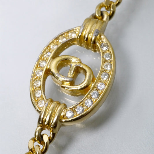 C.Dior オーバルロゴストーン ブレスレット(ゴールド)