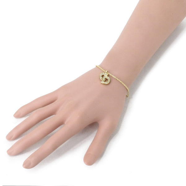 C.Dior ラインストーンロゴブレスレット(ゴールド)