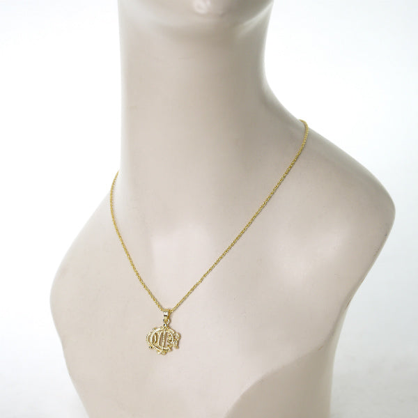 C.Dior エンブレムロゴ ネックレス(ゴールド)