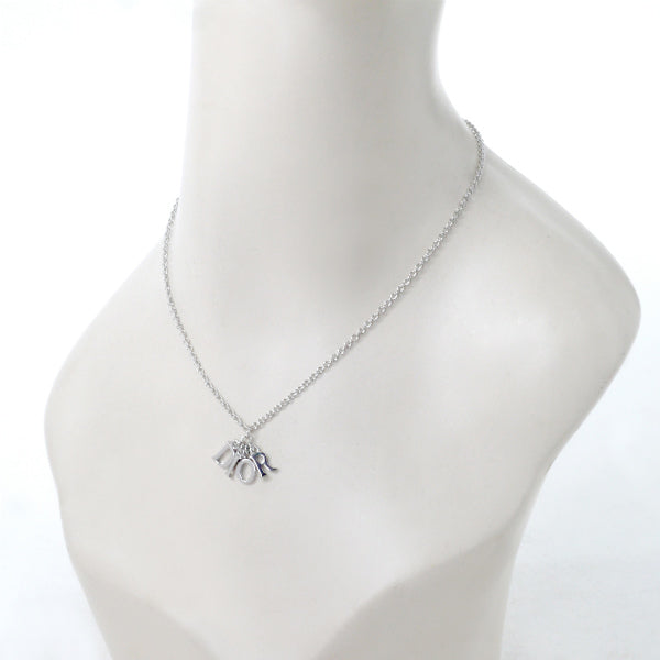 C.Dior ミニロゴチャームネックレス(シルバー)