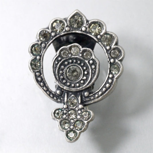 C.Dior ストーン デザインイヤリング(シルバー)