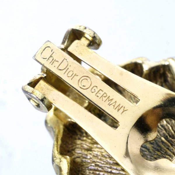 C.Dior トライアングル ストーンイヤリング(ゴールド)