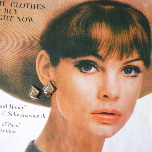 C.Dior トライアングル ストーンイヤリング(ゴールド)