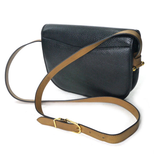 OLD Dior バイカラーロゴレザーショルダー(黒×茶)
