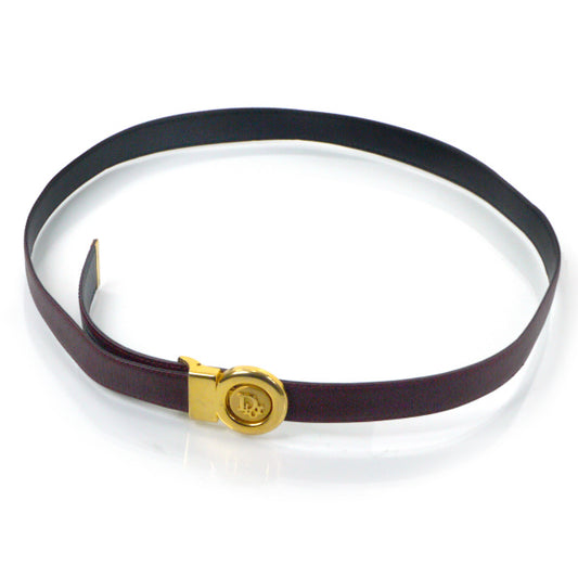 Old Dior レザーリバーシブルベルト(ボルドー/黒)