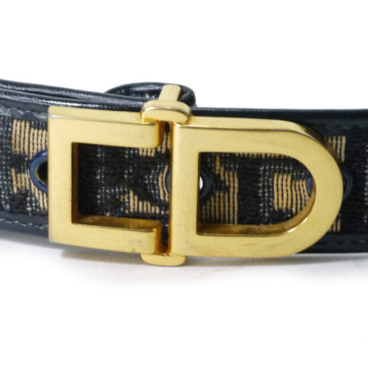 OLD Dior トロッター柄ロゴバックルベルト(紺)