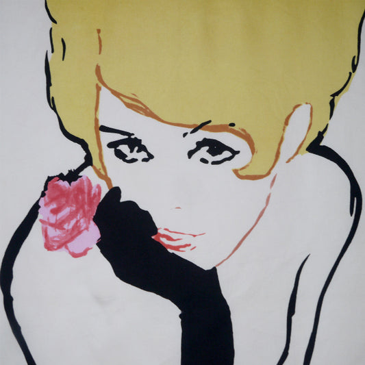 OLD Dior ルネ・グリュオー 大判シルクスカーフ(赤系)