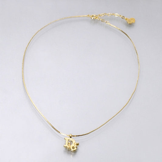 C.Dior ロゴモチーフネックレス(ゴールド)