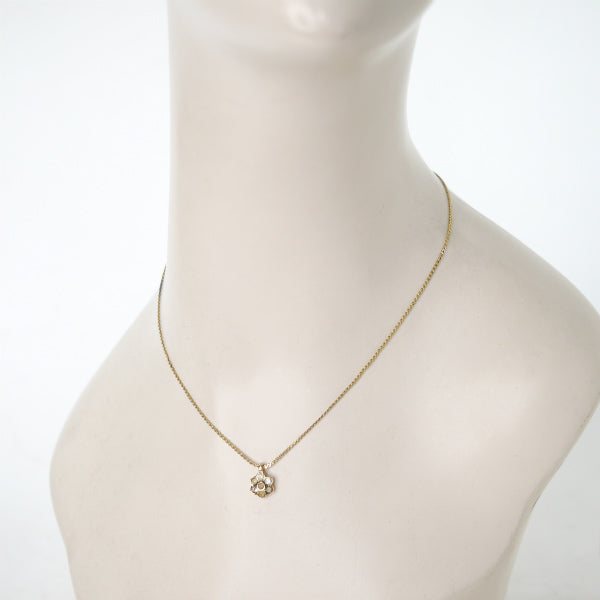 OLD Dior フラワーモチーフストーンネックレス(ゴールド)