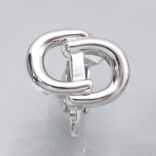 C.Dior ロゴプレートイヤリング(シルバー)