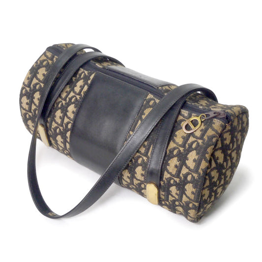 OLD Dior トロッター柄 ドラム型ミニボストン(青)