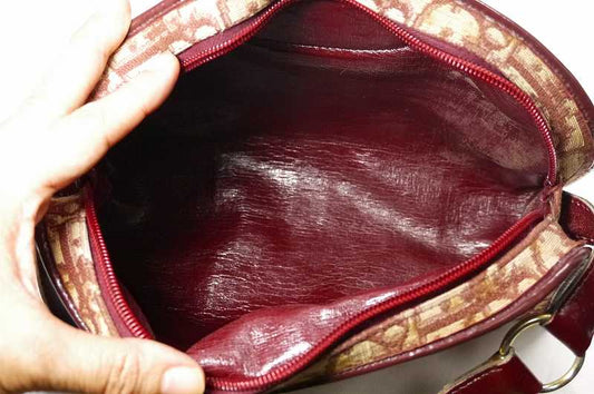 OLD Dior<訳あり>トロッター丸型ショルダー(赤系)