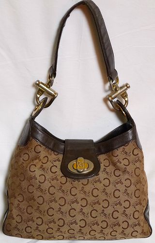 Old Celine馬車柄レアな台形ショルダー(茶)