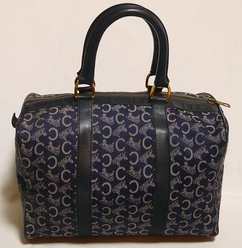 Old Celine(馬車柄)ボストン(青)