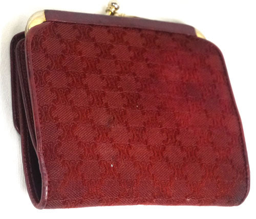 OLD CELINE ジャガードがま口財布(ボルドー)