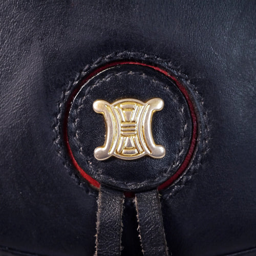 Old Celine 総皮ポシェット(濃紺)