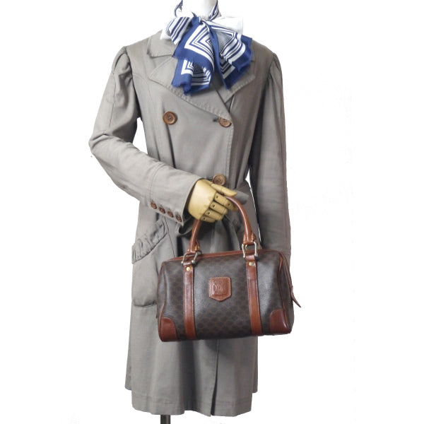 OLD CELINE マカダム柄ミニボストンバッグ(茶)