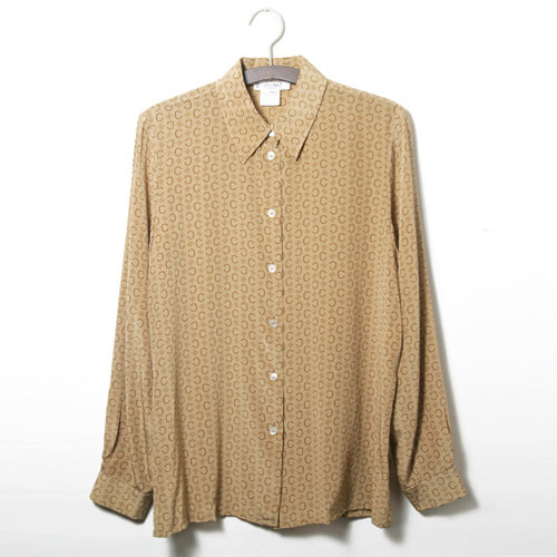 OLD CELINE マカダム柄シルクブラウス