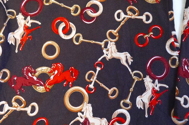 OLD CELINE ビット×ホース柄カットソー(茶)