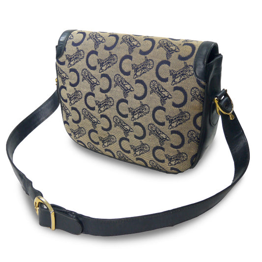 オールドセリーヌ 馬車柄ショルダーバッグ(ネイビー)