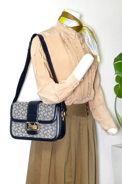Old Celine 馬車柄ショルダー(青)