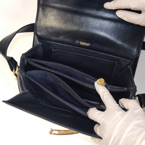 Old Celine 馬車柄ショルダー(青)
