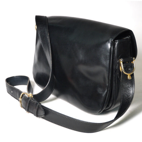 Old Celine 馬車金具ショルダー(黒総皮)