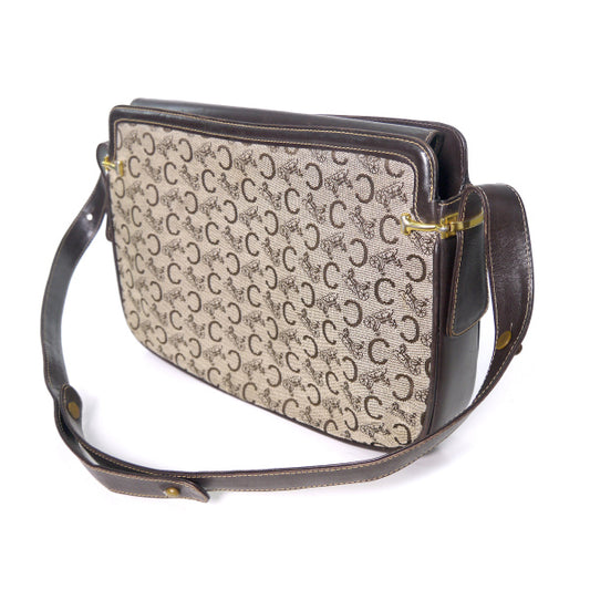 OLD CELINE 馬車柄ジャガード 2WAYショルダーバッグ(茶)