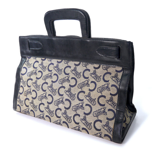 OLD CELINE 馬車柄ジャガード クロア型バッグ(紺)