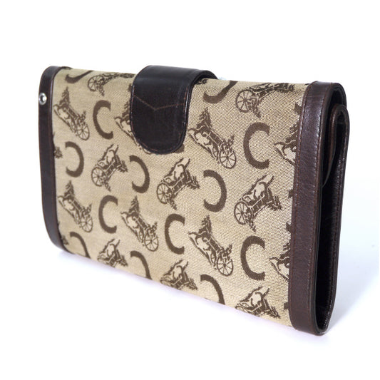 OLD CELINE 馬車柄ジャガード クラッチバッグ(茶)