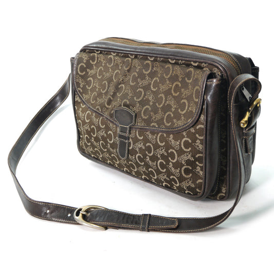 OLD CELINE 馬車柄ジャガード Wバッグ(茶)