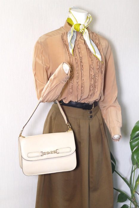 Old Celine 馬車金具70sバッグ(白)