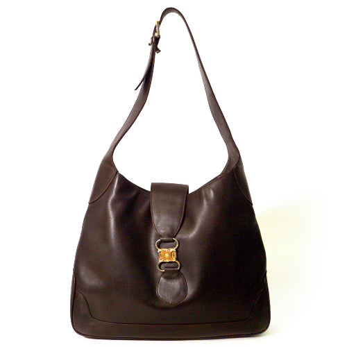 Old Celine <訳あり>Vintage総革ショルダー(濃茶)