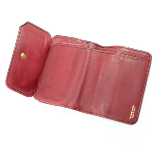 OLD CELINE 総革キルティングがま口財布(赤)