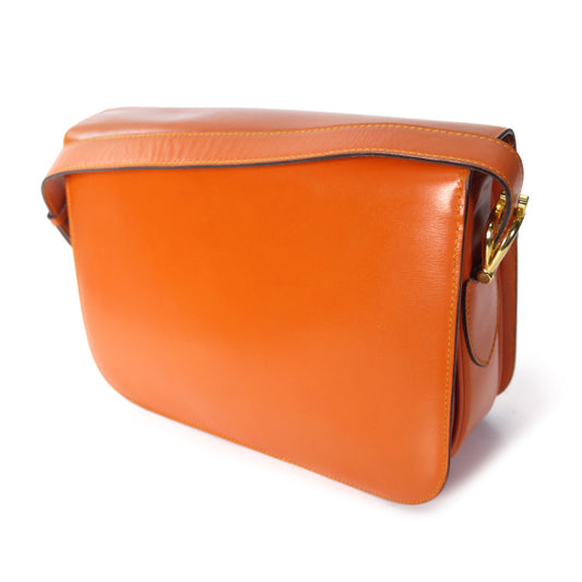 OLD CELINE レア!!オレンジカラー馬車金具バッグ