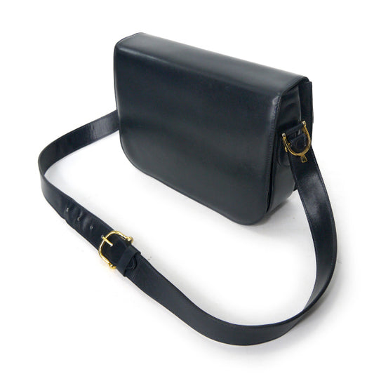 OLD CELINE 極美品!!馬車金具3層ワンショルダー(濃紺/総革)