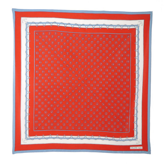OLD CELINE マリン柄 中判シルクスカーフ(赤)