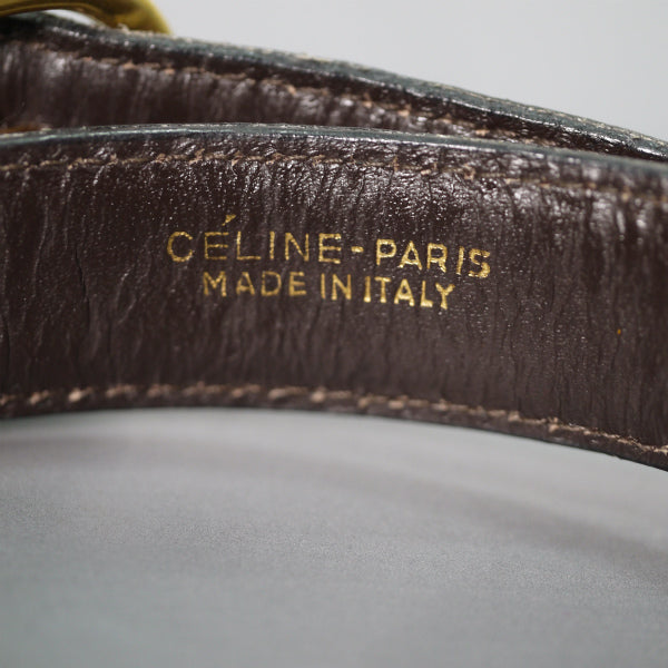 OLD CELINE 馬車金具レザーウエスト細ベルト(濃茶)