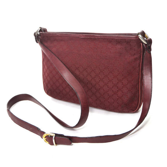 OLD CELINE <訳あり>マカダム柄キャンバスショルダー(ボルドー)