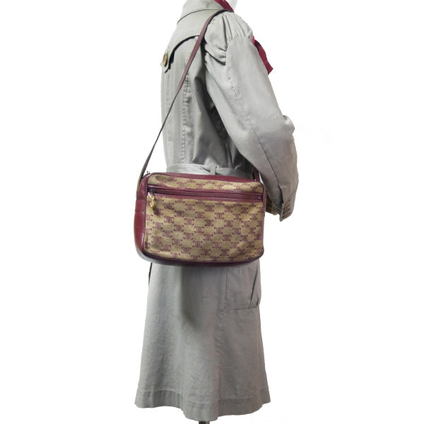 OLD CELINE <訳アリ> マカダム柄スエードショルダー(ボルドー)