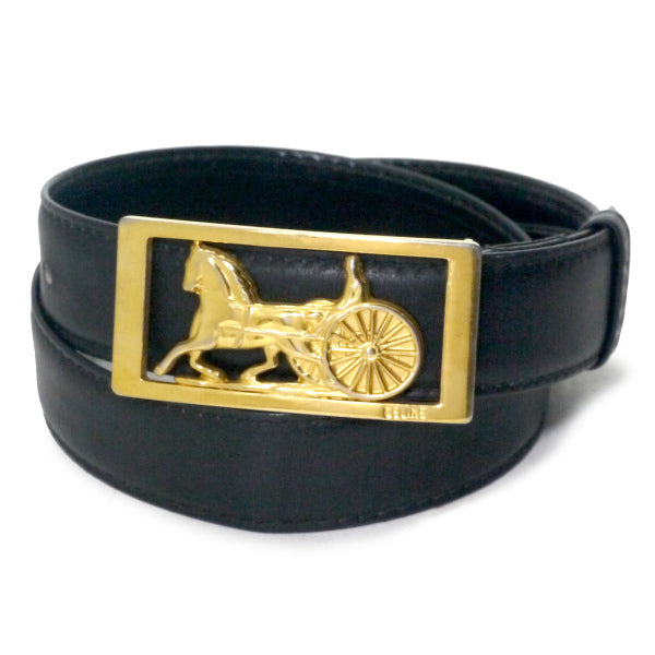 OLD CELINE 馬車バックル本革ベルト（黒） – Vintage Shop Rococo