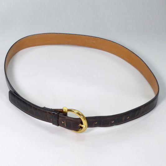 OLD CELINE 高級クロコダイルベルト(茶)